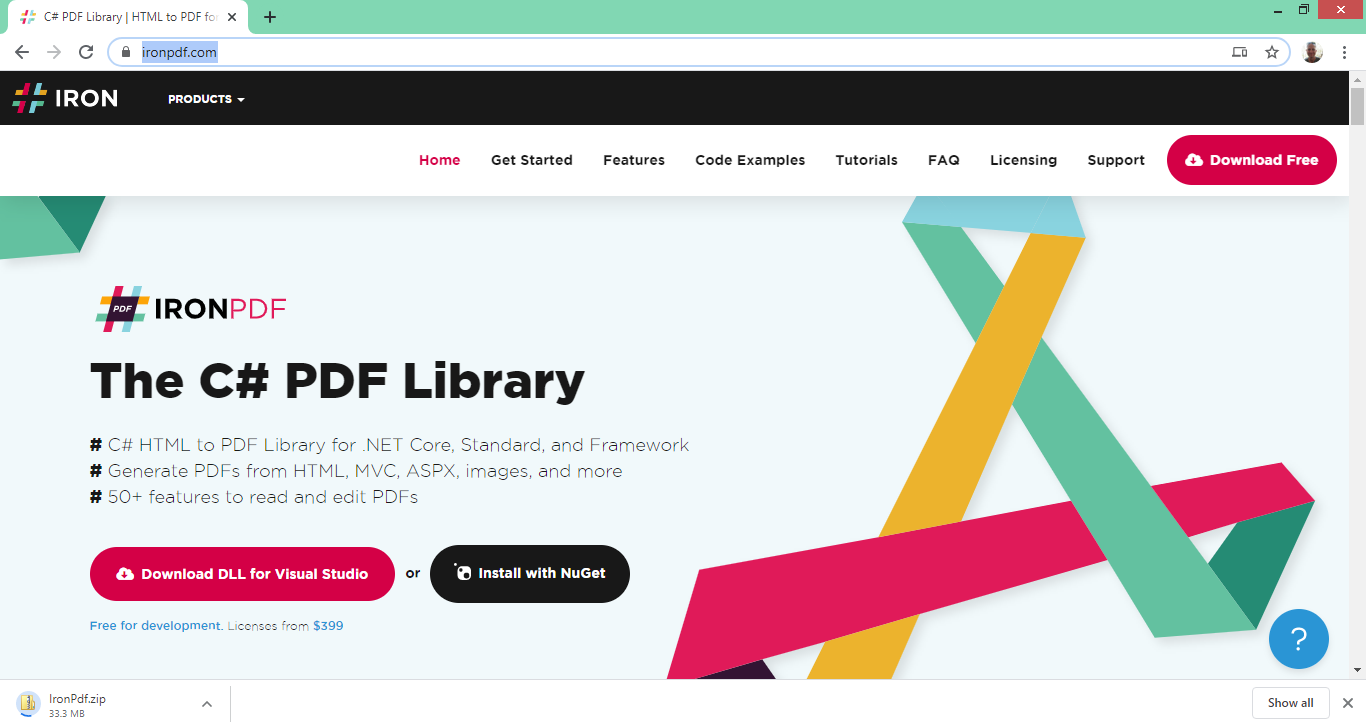 Download Ironpdf Library related to 3.5. Download the .DLL Library