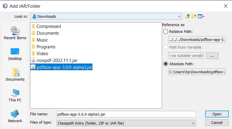 A Comparison between IronPDF For Java and Apache PDF Box for Java - Figure 6: Open PDFBox JAR