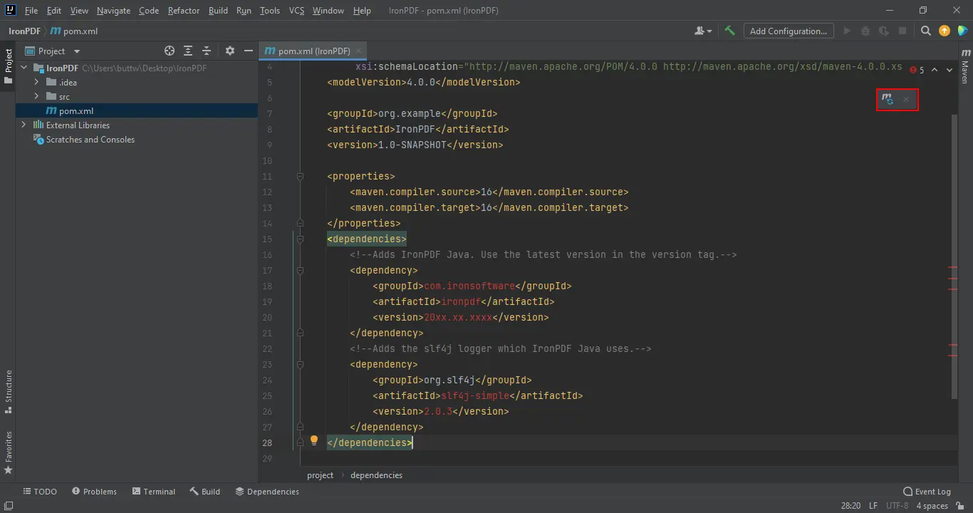 Java PDF to Image - Figure 4: Maven Dependencies