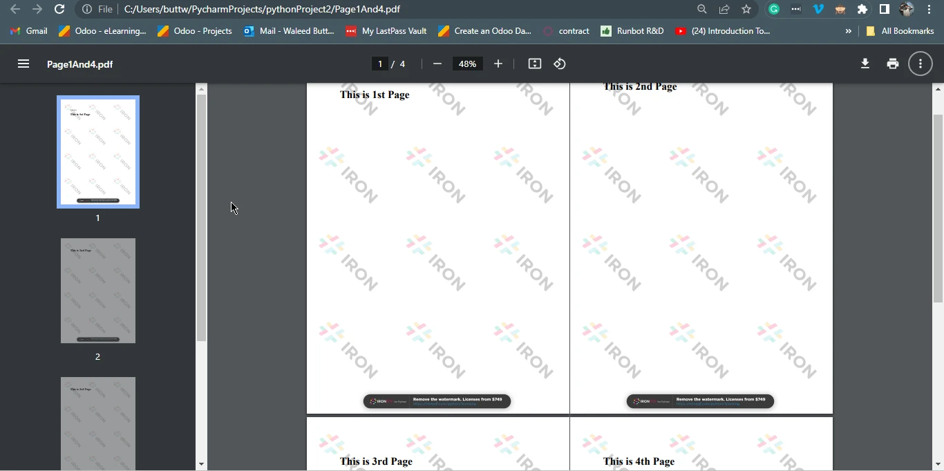 How to Add or Remove PDF Pages Using Python, Figure 2: OUTPUT file: Page1And4.pdf