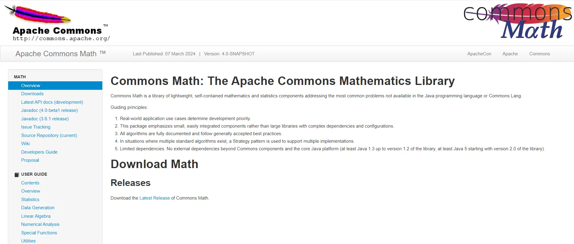 Apache Commons Mathematics (How It Works For Developers): Figure 1 - Apache Commons Math