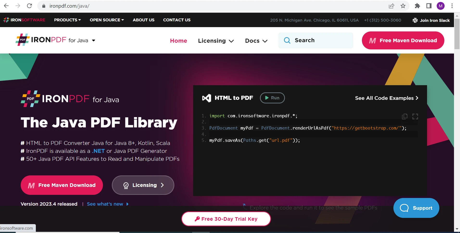 Best Java PDF Library (Pros & Cons Comparison): Figure 1 - IronPDF Java PDF Library