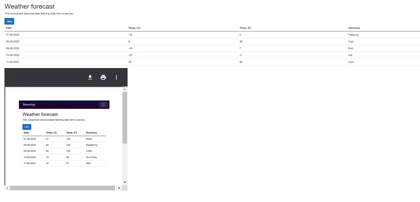 How to Display PDF From Byte Array in Blazor, Figure 8: Viewing a PDF Generated in a Blazor app in the browser