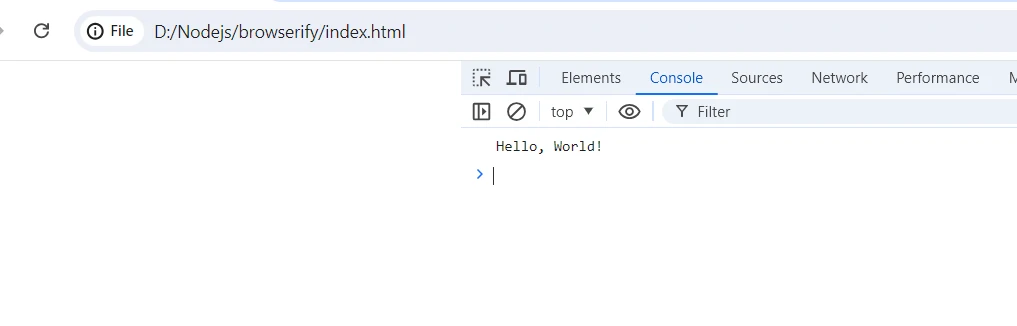 browserify NPM (How It Works For Developers): Figure 2 - Web Console Output