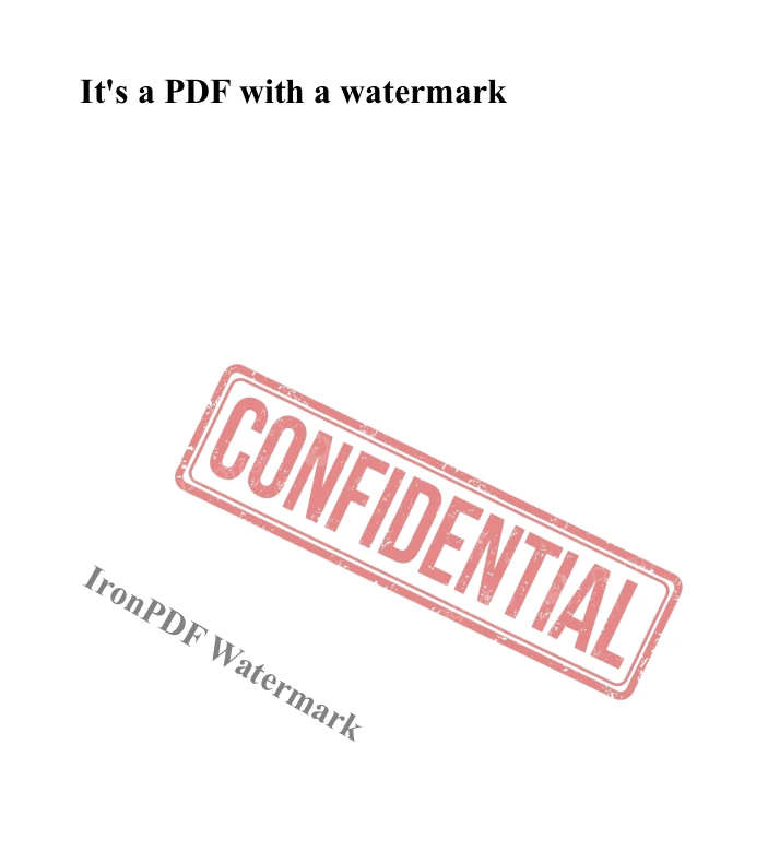 A Comparison Between Compdfkit & IronPDF: Figure 10 - Example output above from the code output showcasing the watermark added using IronPDF