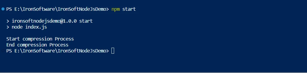 How to Compress A PDF File in Node.js, Figure 2: The console output