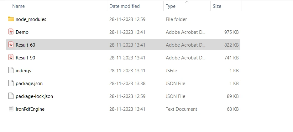 How to Compress A PDF File in Node.js, Figure 3: The result of compressed PDF files