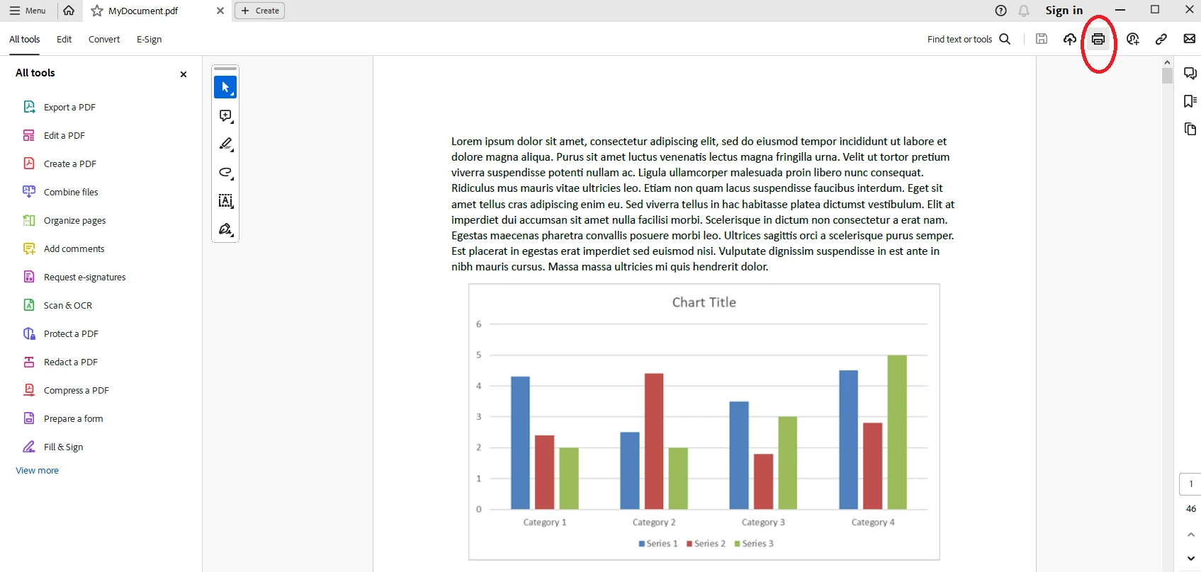 How to Convert Color PDFs to Grayscale, Image 5: Finding the print settings