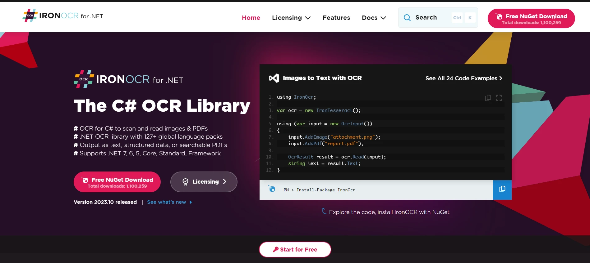 C# AS (How It Works For Developers) Figure 3 - IronOCR for .NET: The C# OCR Library