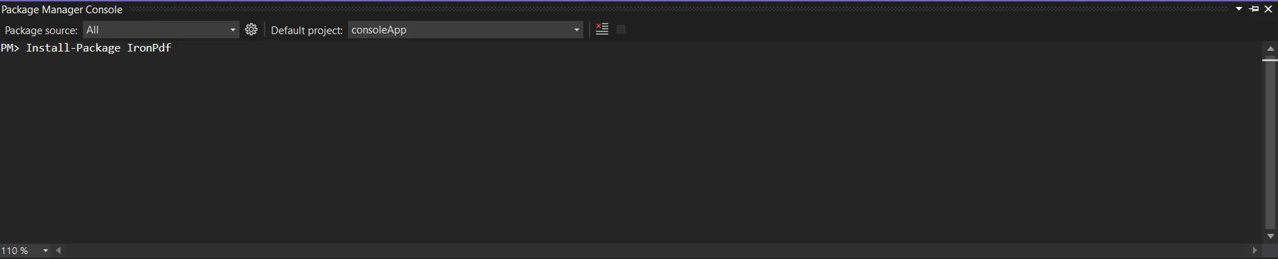 C# Collection (How It Works For Developers): Figure 2 - Installing IronPDF with the Package Manager Console