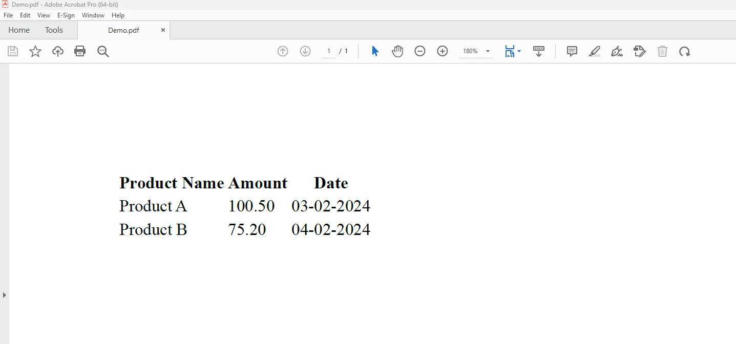 C# Collection (How It Works For Developers): Figure 4 - Outputted PDF from the previous code