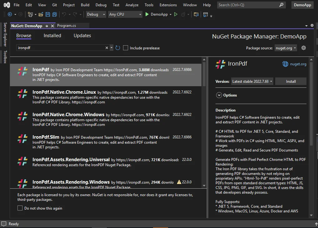 C# Convert JPG to PDF (Code Example Tutorial), Figure 2: Browse IronPDF