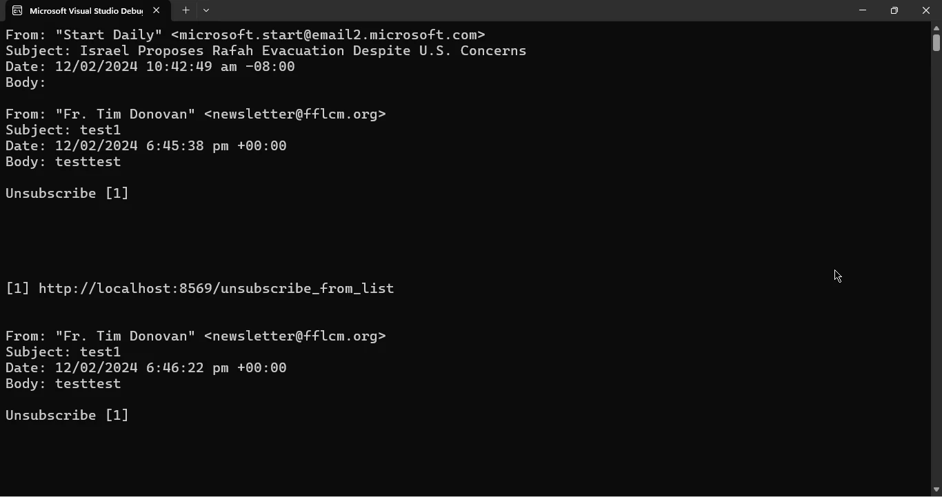 C# Imap (How It Works For Developers): Figure 6 - Console Output