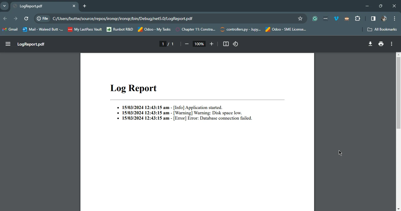 C# Log (How It Works For Developers): Figure 4 - Log Report Output