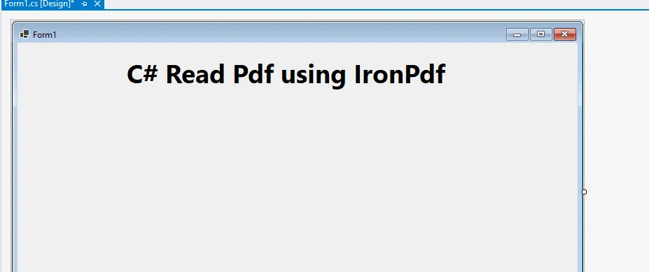 C# Read PDF File: Easy Tutorial, Figure 20: Form1 UI with Label added