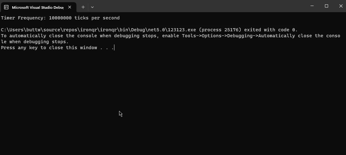 C# Stopwatch (How It Works For Developers): Figure 4 - Frequency Output