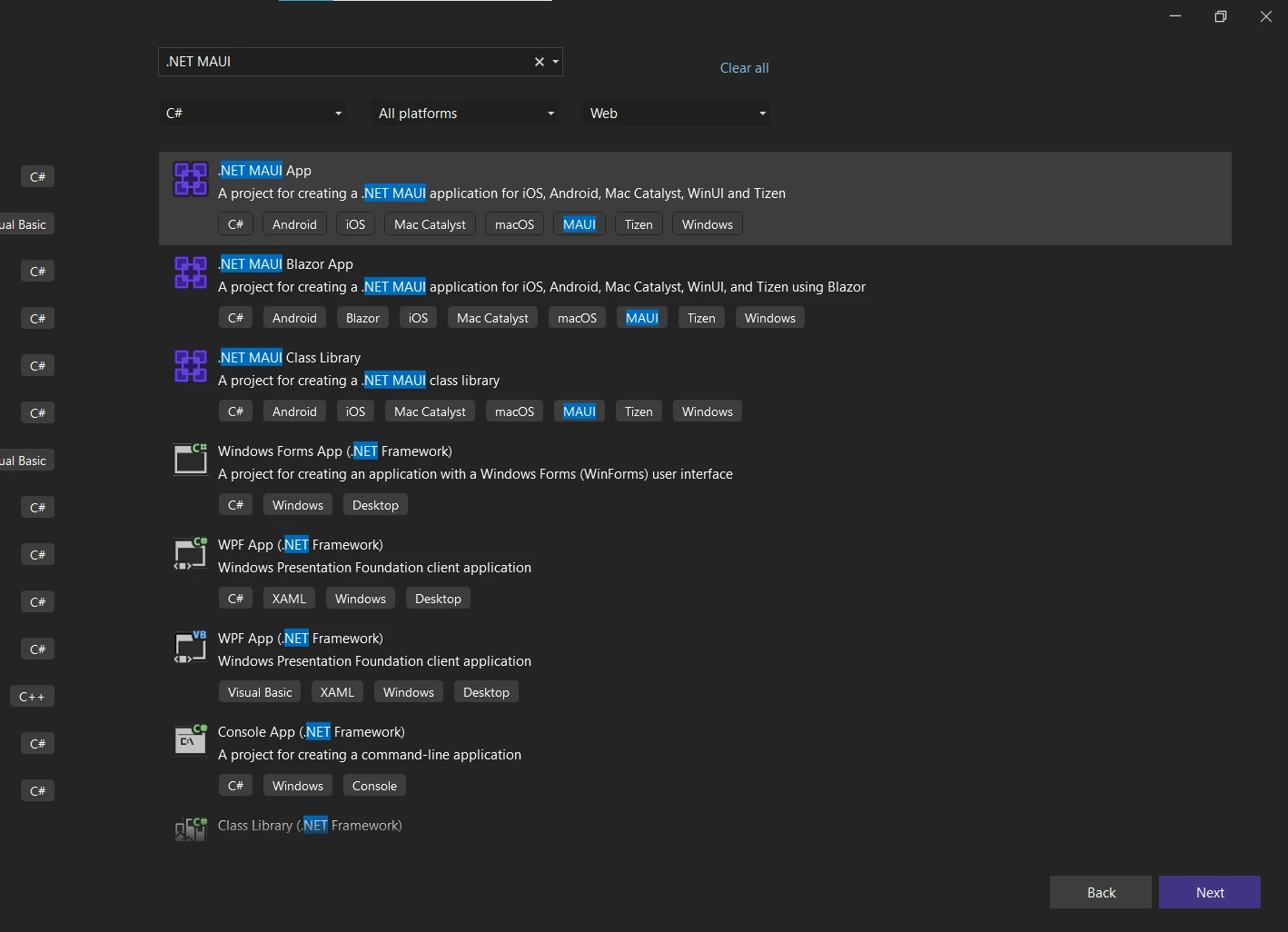 How to Display PDF Embedded Text in .NET MAUI, Figure 1: Create a .NET MAUI App in Visual Studio