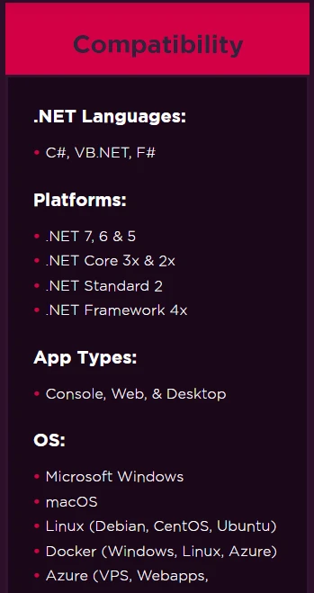 .NET 7 (How It Works For Developers Guide): Figure 2 - IronPDF Compatibility