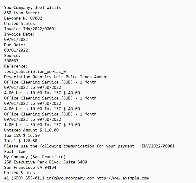 How to Extract Invoice Data From PDF in Python, Figure 3: The text from the invoice output to the console