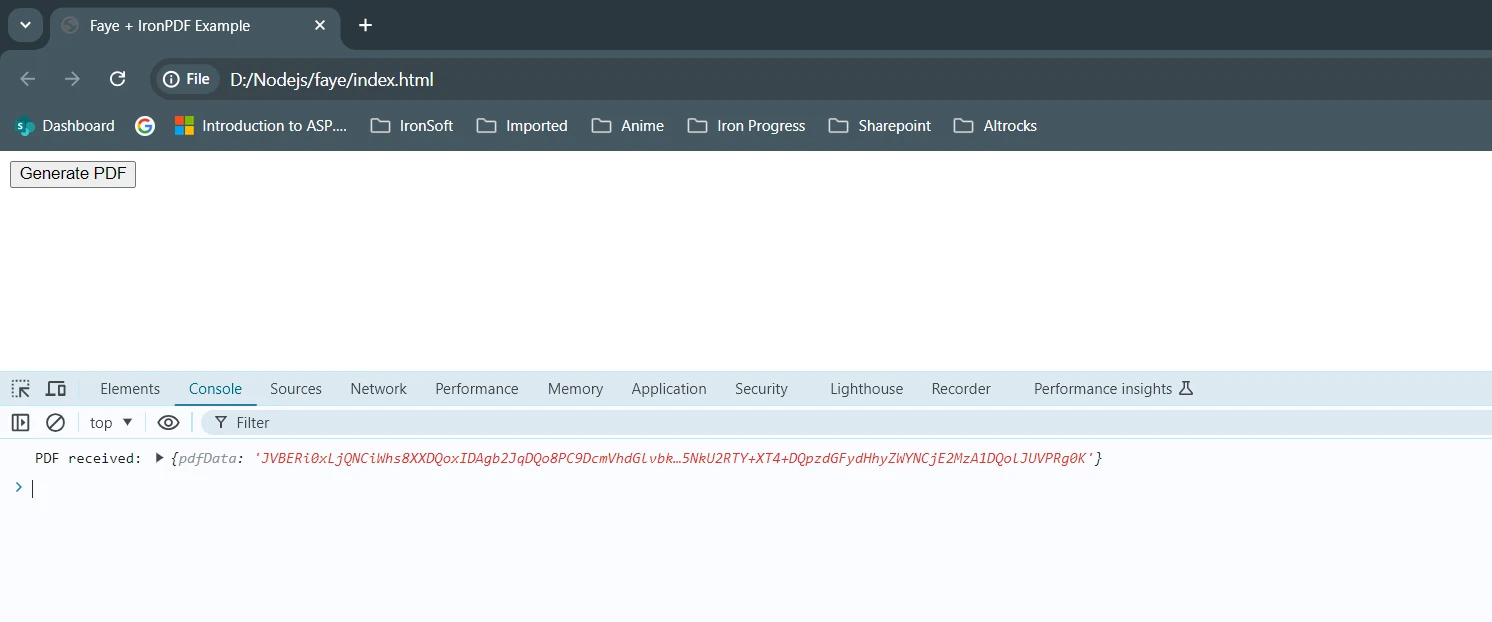 faye NPM (How It Works For Developers): Figure 6 - PDF Data Output