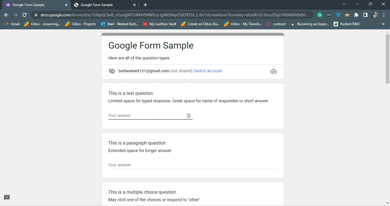 How to Flatten PDF File in Java, Figure 6: The sample Google Forms