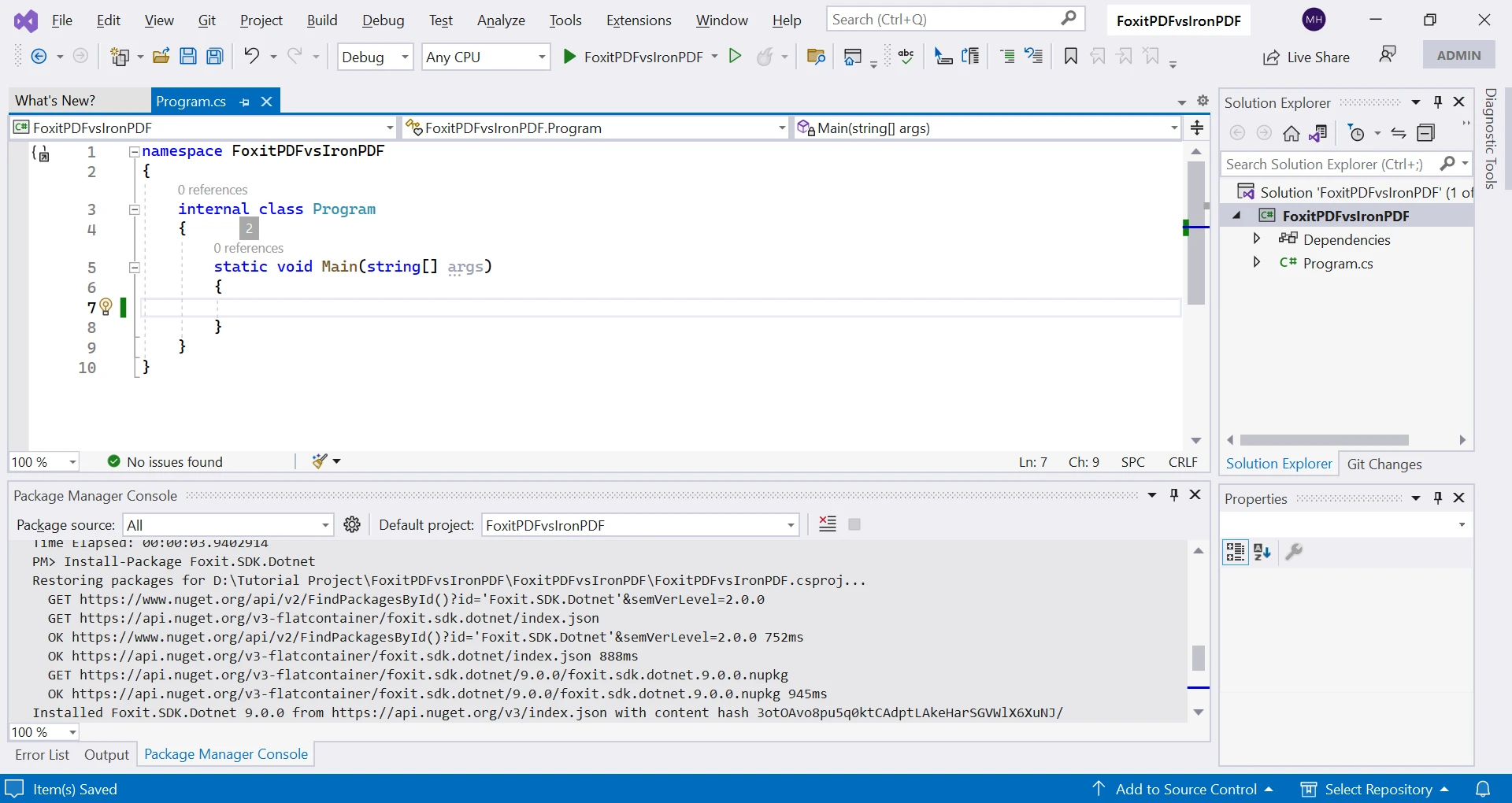 A Comparison Between IronPDF & Foxit PDF SDK: Figure 4 - Foxit PDF SDK Installation