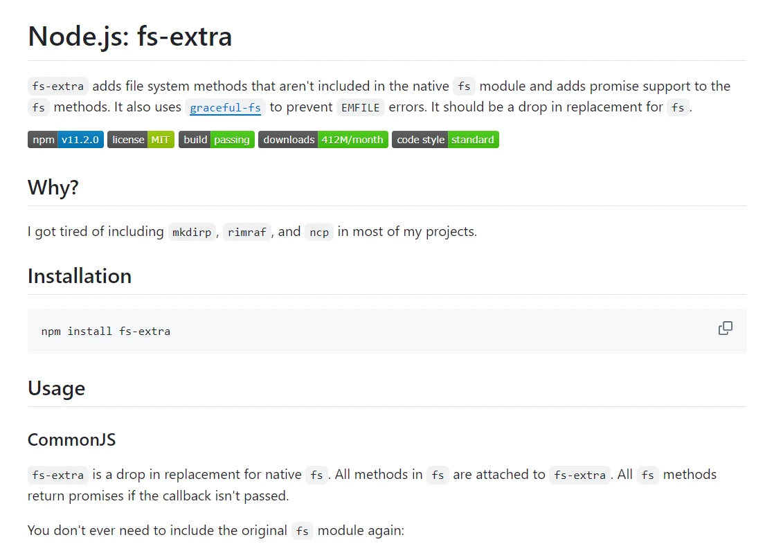 fs extra npm (How It Works For Developers): Figure 1 - Node.js: fs-extra