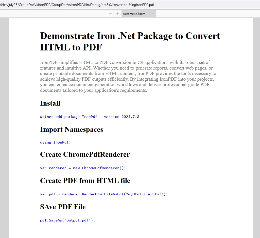 GroupDocs Alternatives for HTML to PDF Converter in C#: Figure 13