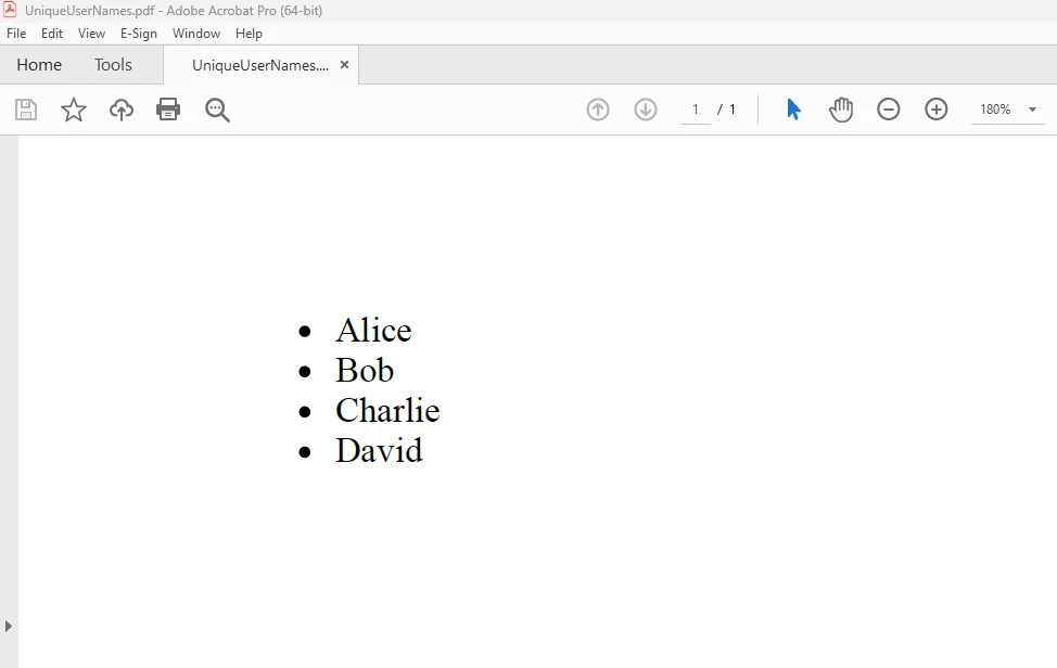 HashSet C# (How It Works For Developers): Figure 3 - Output: UniqueUserNames.pdf