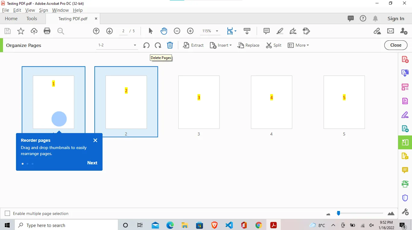 How to Delete a Page in PDF Documents, Figure 5: Interactive interface to delete page(s)