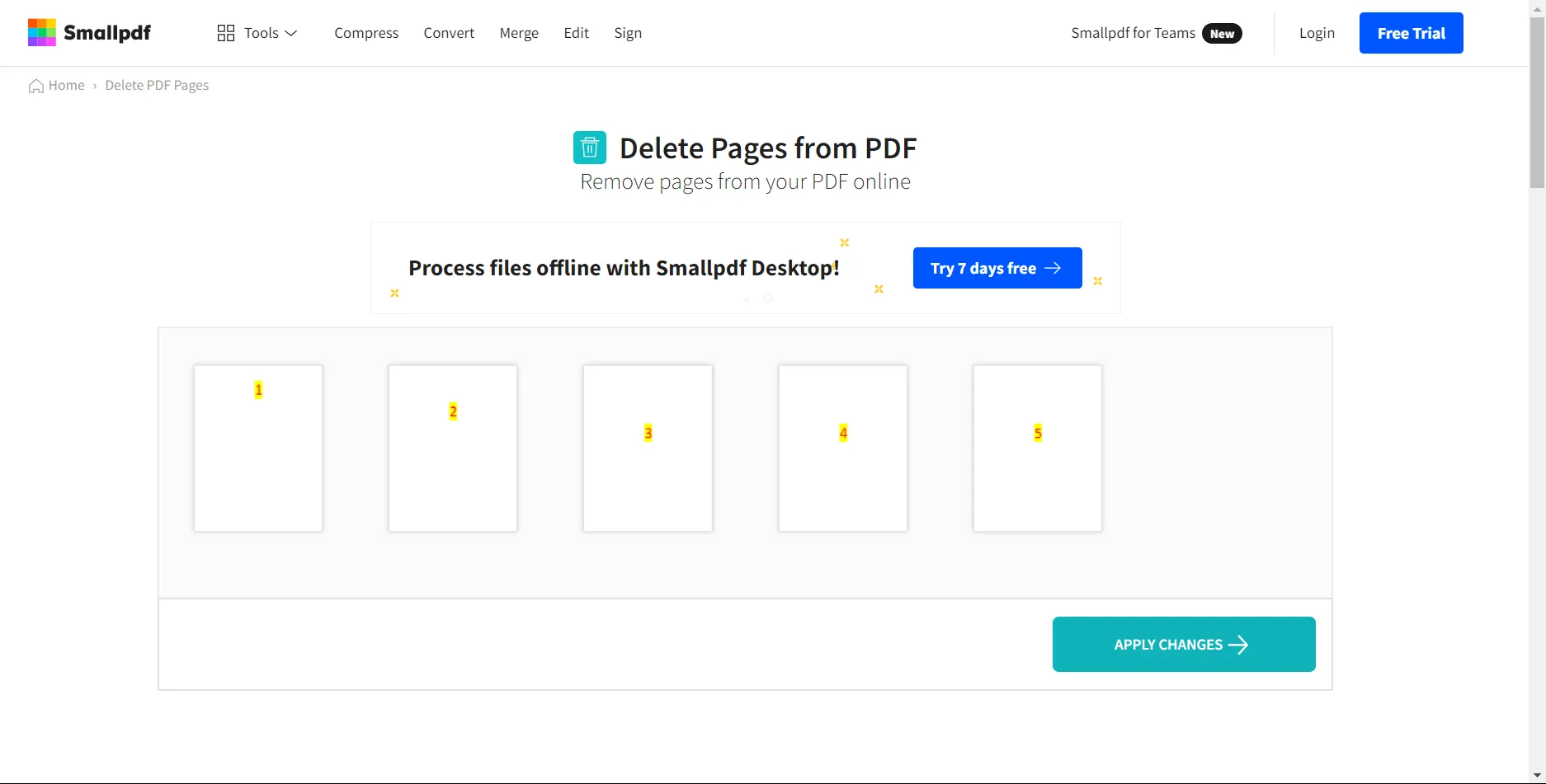 How to Delete a Page in PDF Documents, Figure 8: Thumbnails display for easy editing