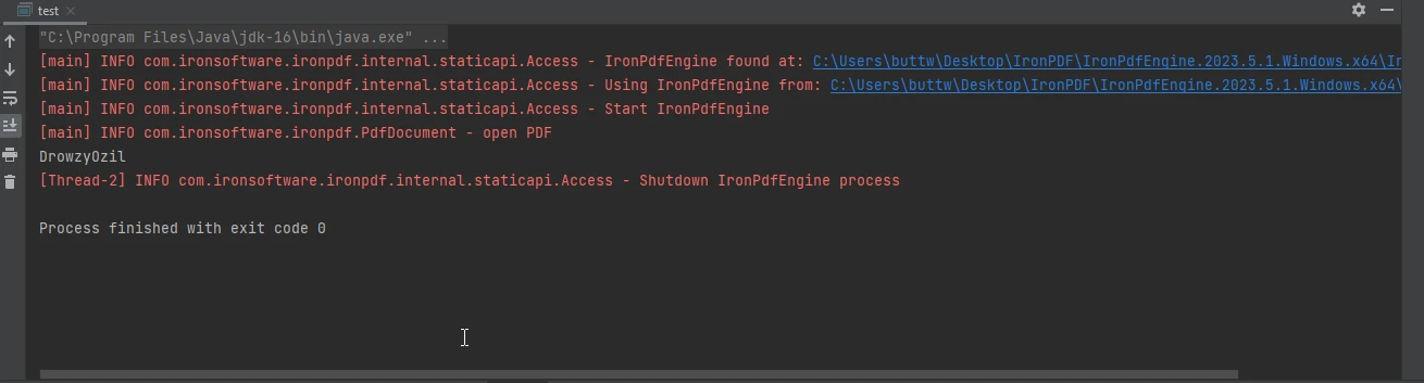 How to Read a PDF File in Java, Figure 2: The console output