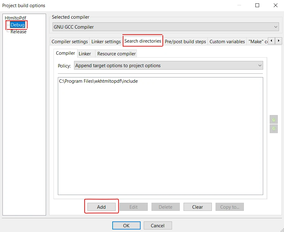 How to Convert HTML to PDF in C++: Figure 1 - Search Directories