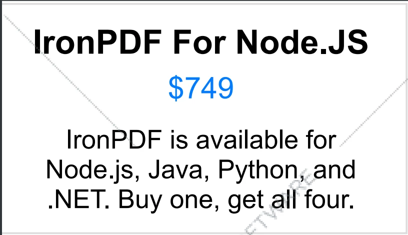 Convert HTML to PDF in Node.js Without Puppeteer, Figure 3: Output PDF generated from an HTML file using IronPDF library