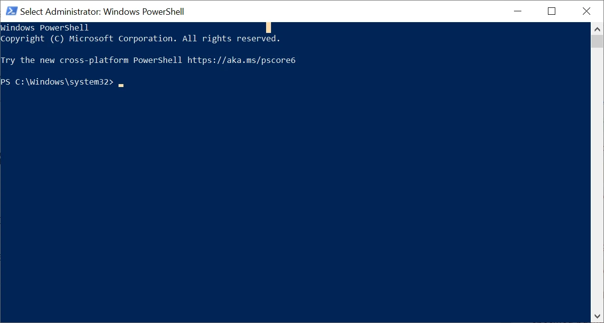 PDF API C# (Code Example Tutorial): Figure 1 - PowerShell in Admin