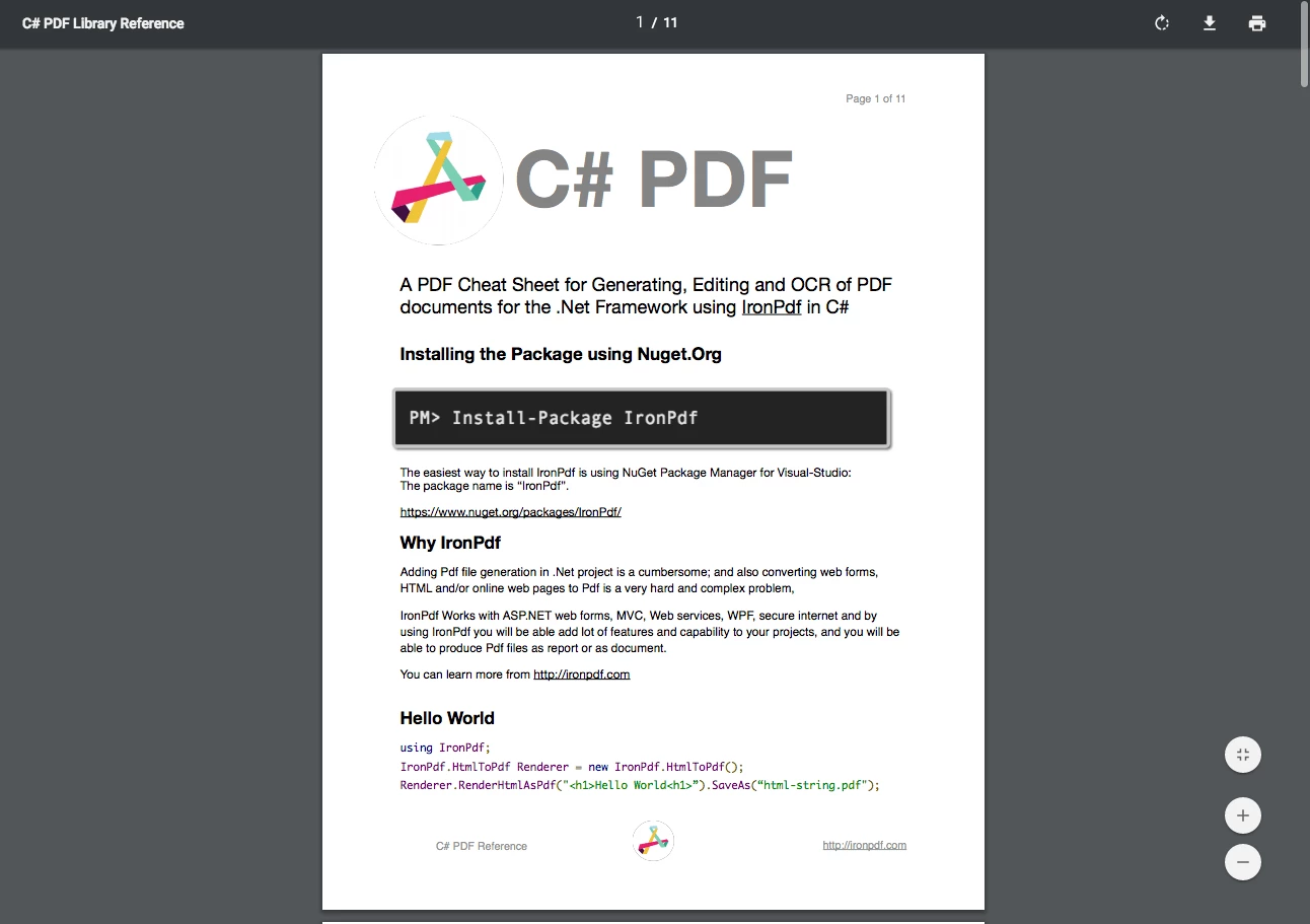 A Comparison between iTextSharp and IronPDF For Editing PDF: Figure 8 - IronPDF for .NET