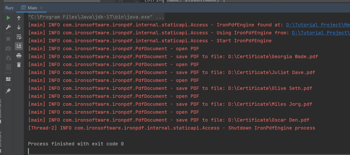 How to Create PDF From Template in Java, Figure 3: Output