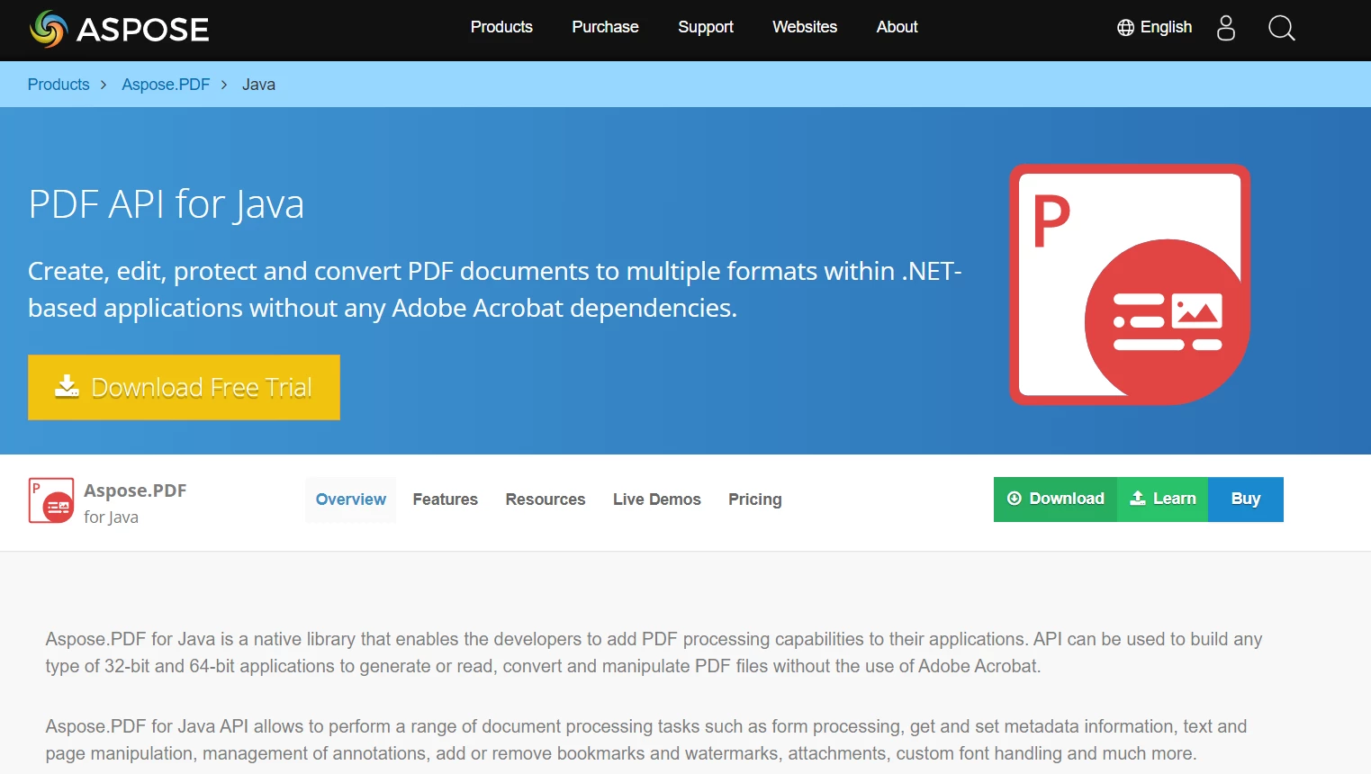 Java PDF Library Comparison - Figure 3: Aspose.PDF