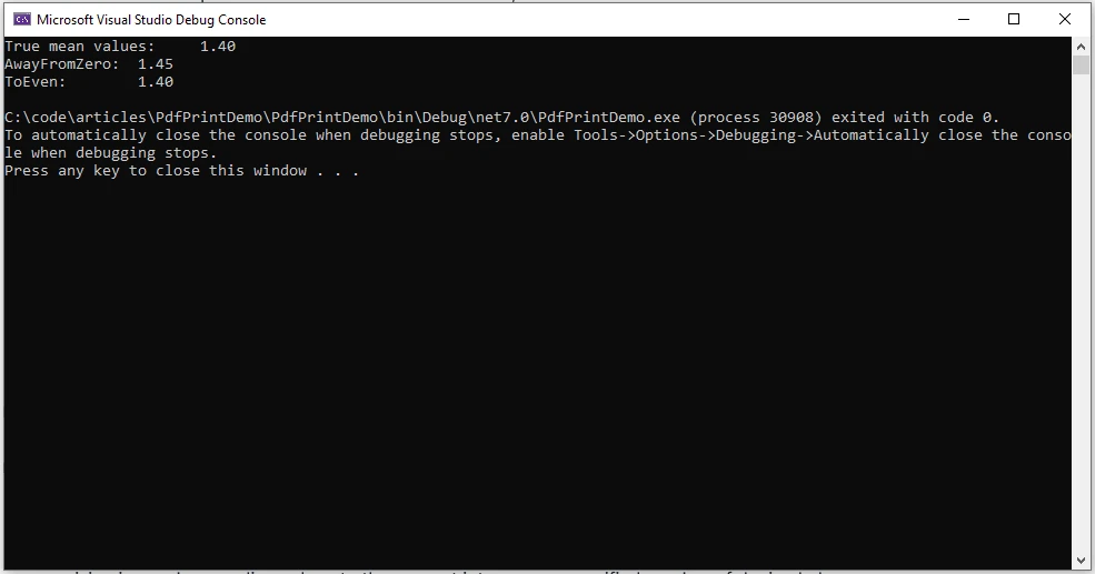 Math.Round C# (How It Works For Developers): Figure 1 - Double Precision Floating Point Output