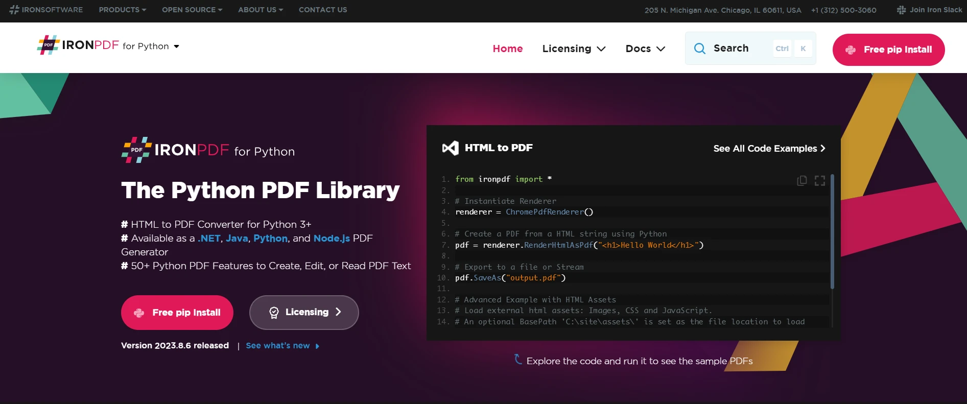 Matplotlib Python (How It Works For Developers): Figure 1 - IronPDF for Python: The Python PDF Library