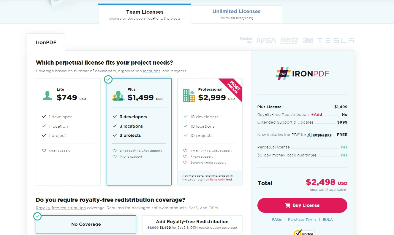 Matplotlib Python (How It Works For Developers): Figure 2 - IronPDF License information