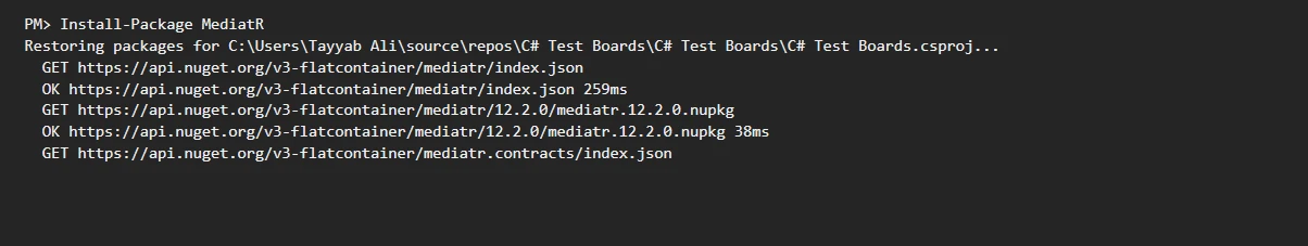 Mediatr C# (How It Works For Developers): Figure 2 - Install MediatR