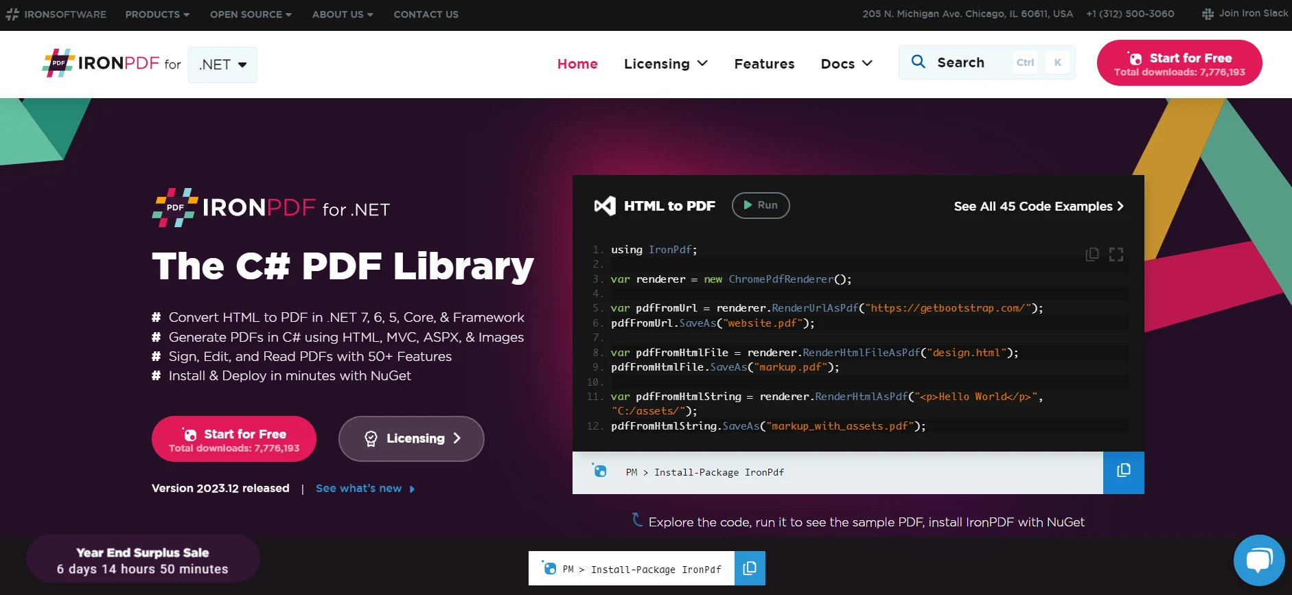 MSTest C# (How It Works For Developers): Figure 4 - IronPDF for .NET: The C# PDF Library