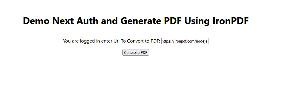 next-auth NPM (How It Works For Developers): Figure 6 - Main PDF generating webpage