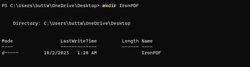 Node PDF SDK (Developer Tutorial), Figure 1: Create a new folder