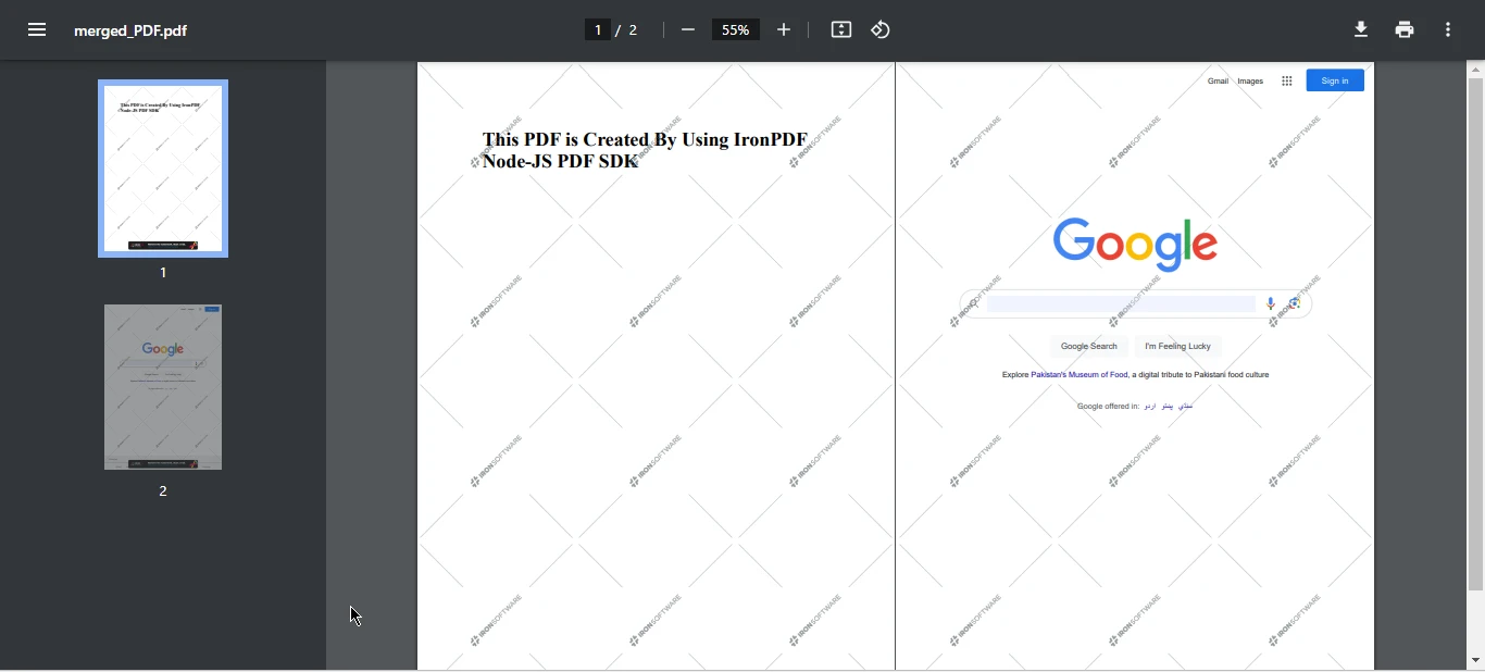 Node PDF SDK (Developer Tutorial), Figure 7: Output PDF file