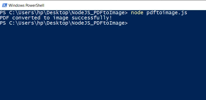 Comment convertir un PDF en image en NodeJS : Figure 3 - Script Node.js