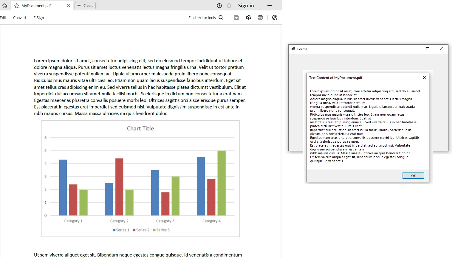 How to Parse Data from PDF Documents: Figure 10 - Extracted text message box