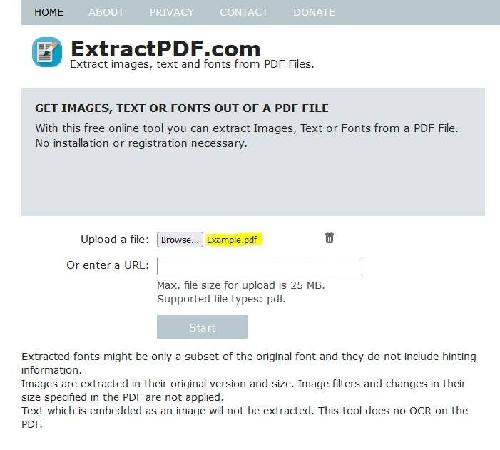 How to Parse Data from PDF Documents: Figure 2 - Uploading PDF via 'Browse'