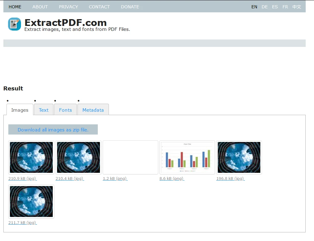 How to Parse Data from PDF Documents: Figure 5 - Extracted images tab